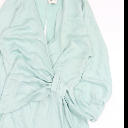 Zara Womens Blue Polyester A-Line Size XS V-Neck Pullover