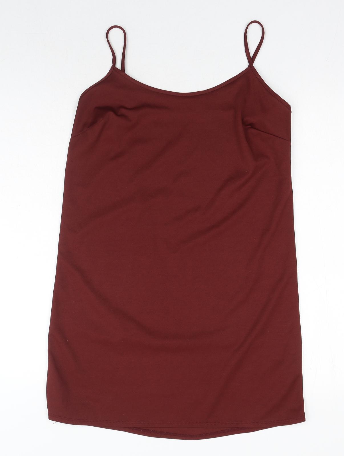 George Womens Brown Polyester Shift Size 12 Round Neck Pullover