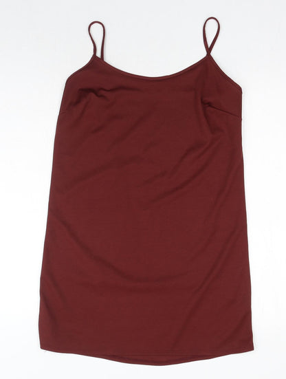 George Womens Brown Polyester Shift Size 12 Round Neck Pullover