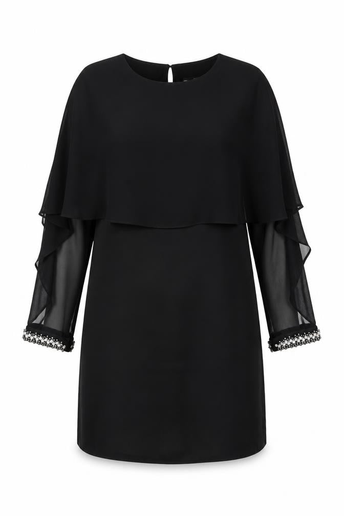 F&F Womens Black Polyester Shift Size 10 Round Neck Button