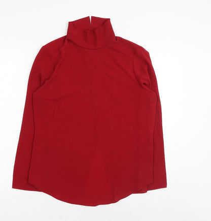 Atmosphere Womens Red Polyester Basic Blouse Size 10 Mock Neck