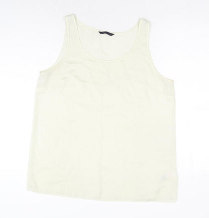 Marks and Spencer Womens White Polyester Basic Tank Size 16 Round Neck