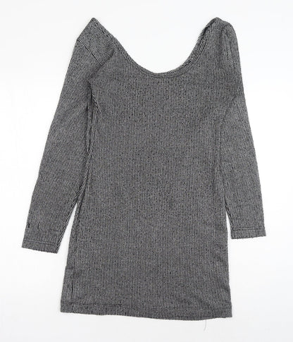 Mango Womens Black Polyester Shift Size M Scoop Neck Pullover