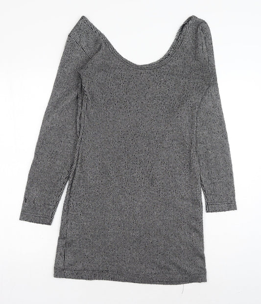 Mango Womens Black Polyester Shift Size M Scoop Neck Pullover