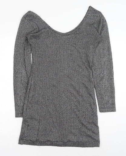 Mango Womens Black Polyester Shift Size M Scoop Neck Pullover