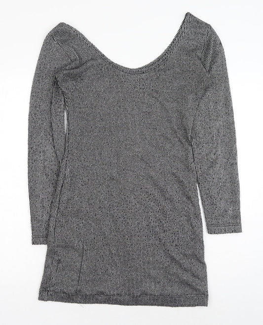 Mango Womens Black Polyester Shift Size M Scoop Neck Pullover