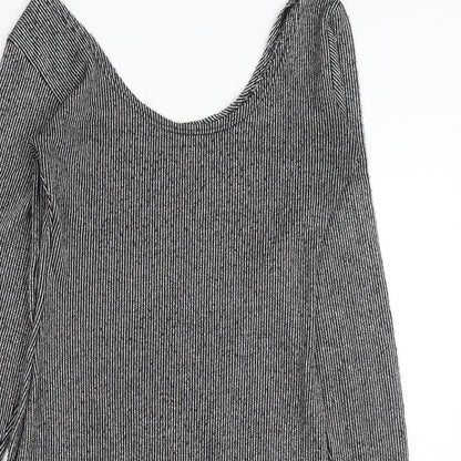Mango Womens Black Polyester Shift Size M Scoop Neck Pullover