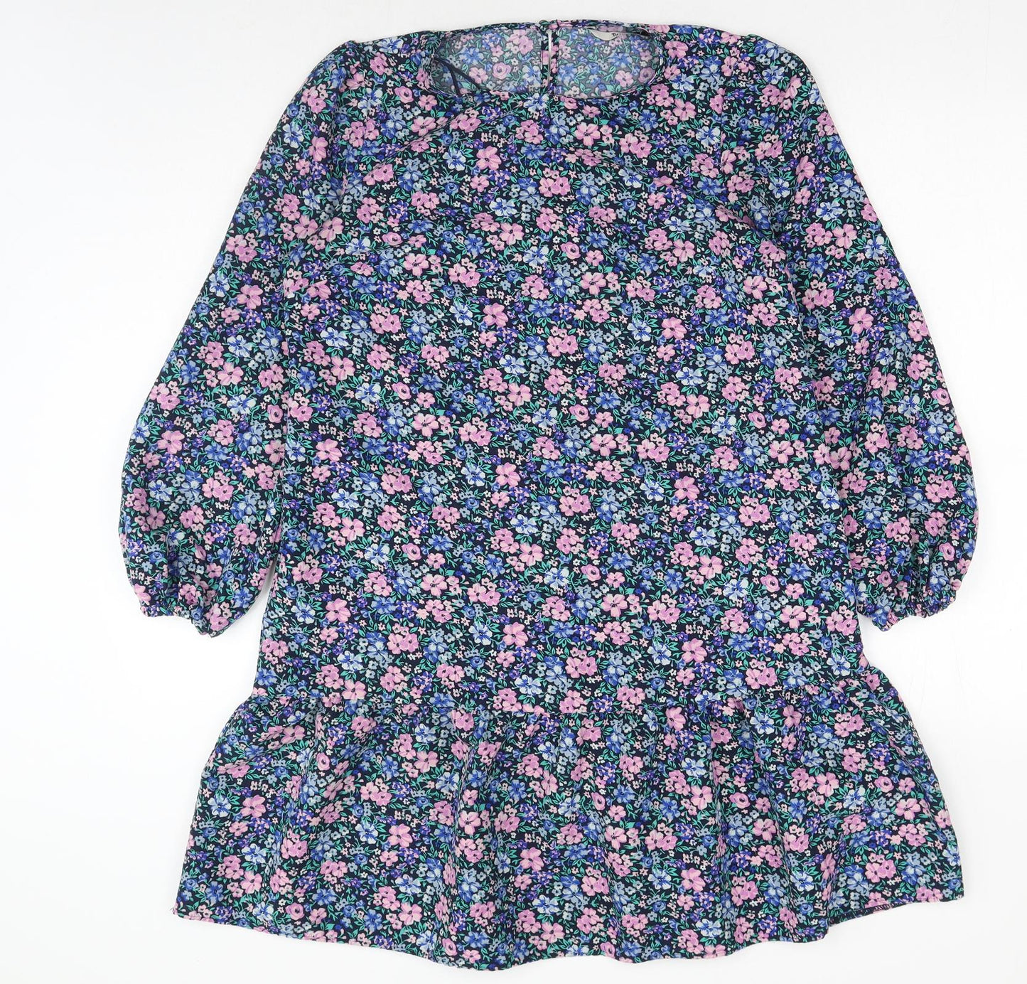 TU Womens Multicoloured Floral Polyester Basic Blouse Size 8 Round Neck