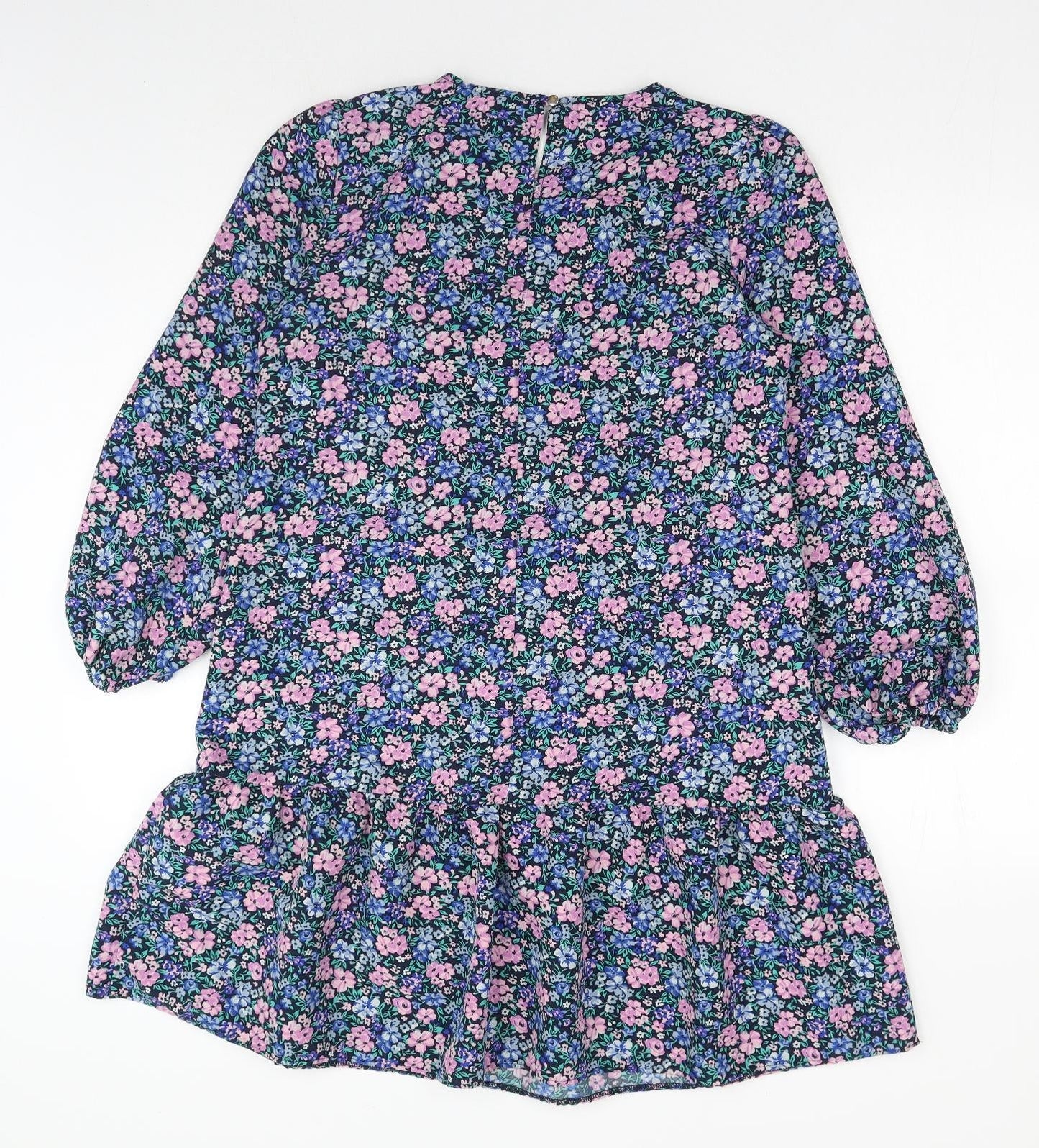 TU Womens Multicoloured Floral Polyester Basic Blouse Size 8 Round Neck