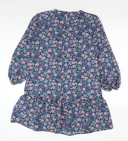 TU Womens Multicoloured Floral Polyester Basic Blouse Size 8 Round Neck