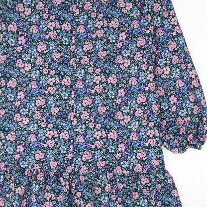 TU Womens Multicoloured Floral Polyester Basic Blouse Size 8 Round Neck