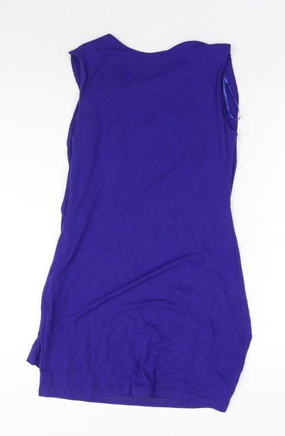 AX Paris Womens Blue Viscose Basic Blouse Size 12 Round Neck