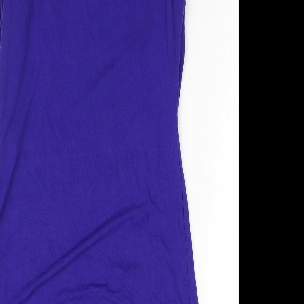 AX Paris Womens Blue Viscose Basic Blouse Size 12 Round Neck