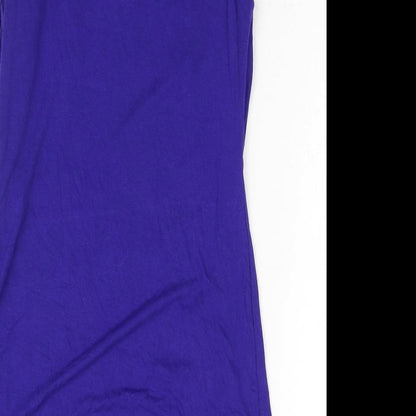 AX Paris Womens Blue Viscose Basic Blouse Size 12 Round Neck