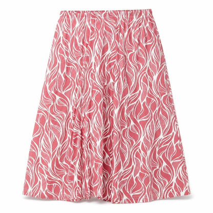 Preworn Womens Brown Floral Polyester Flare Skirt Size 32 in