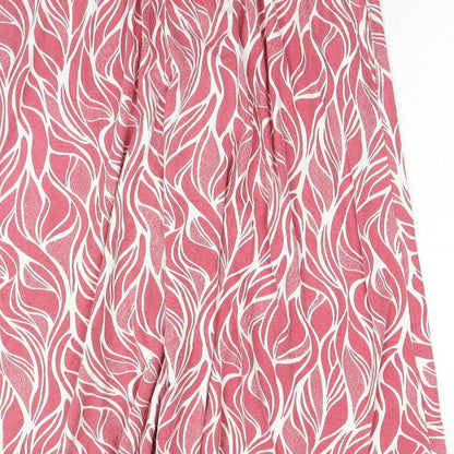 Preworn Womens Brown Floral Polyester Flare Skirt Size 32 in