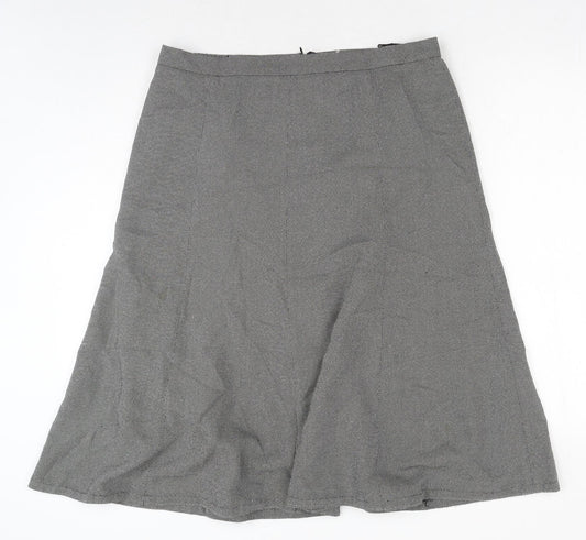 Damart Womens Grey Polyester Swing Skirt Size 36 in