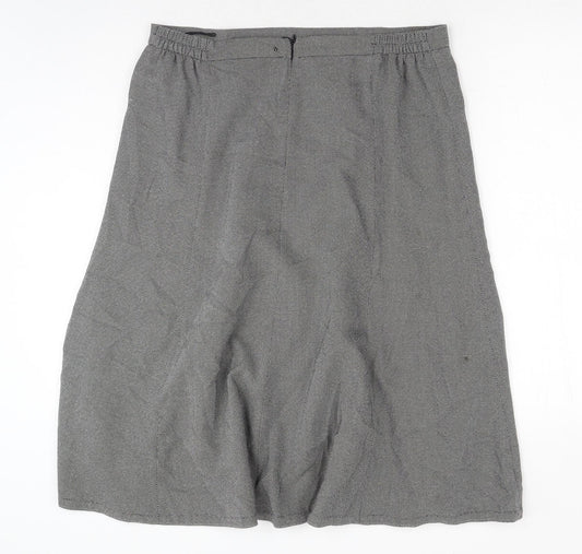 Damart Womens Grey Polyester Swing Skirt Size 36 in