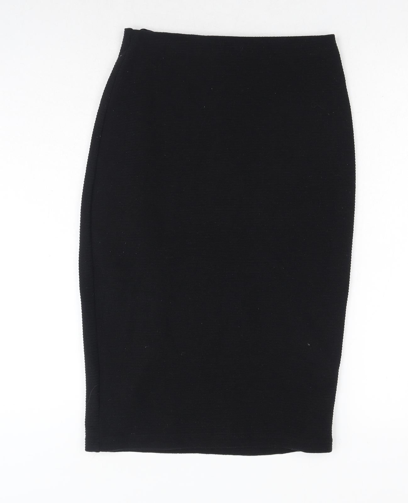 New Look Womens Black Polyester Straight & Pencil Skirt Size 8