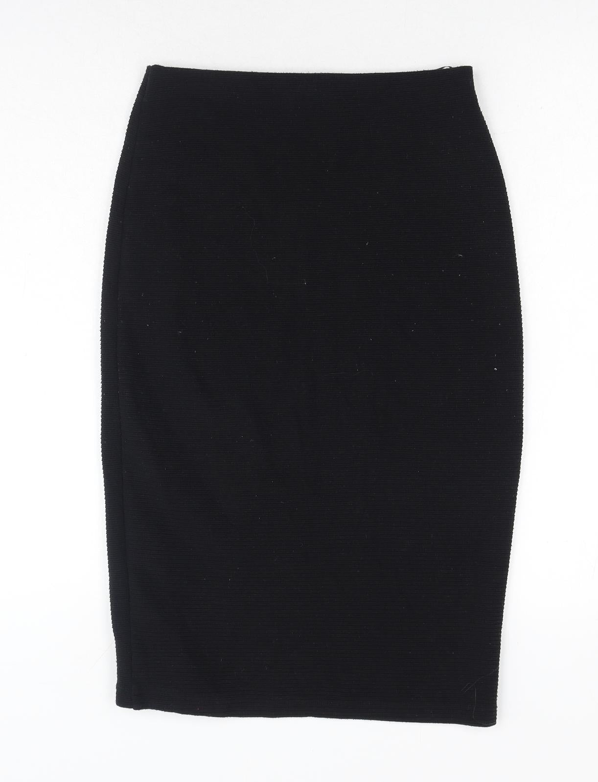 New Look Womens Black Polyester Straight & Pencil Skirt Size 8