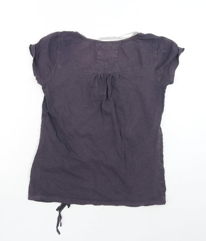 Womens UK Size 10 Debenhams Blue Basic T-Shirt
