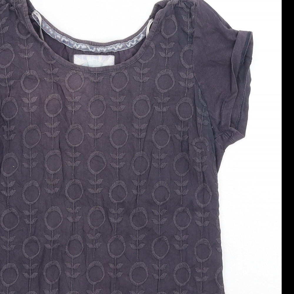 Womens UK Size 10 Debenhams Blue Basic T-Shirt