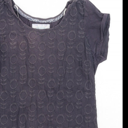Womens UK Size 10 Debenhams Blue Basic T-Shirt