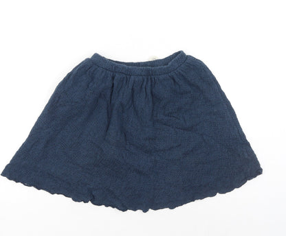 MNG Girls Blue Cotton A-Line Skirt Size L Regular Drawstring