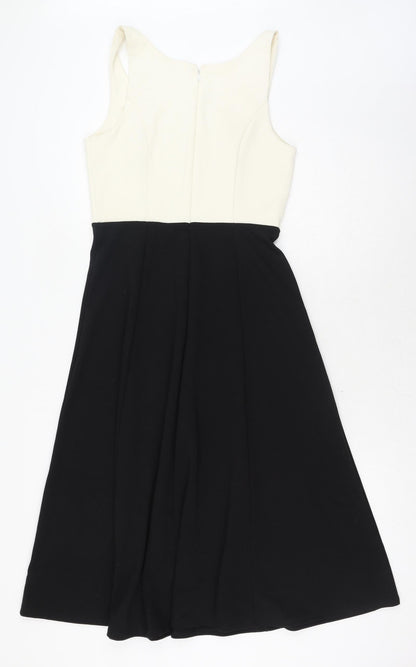 Gap Womens Black Polyester Fit & Flare Size 4XL Scoop Neck Zip