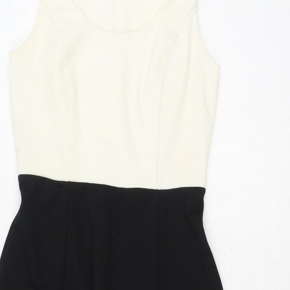 Gap Womens Black Polyester Fit & Flare Size 4XL Scoop Neck Zip