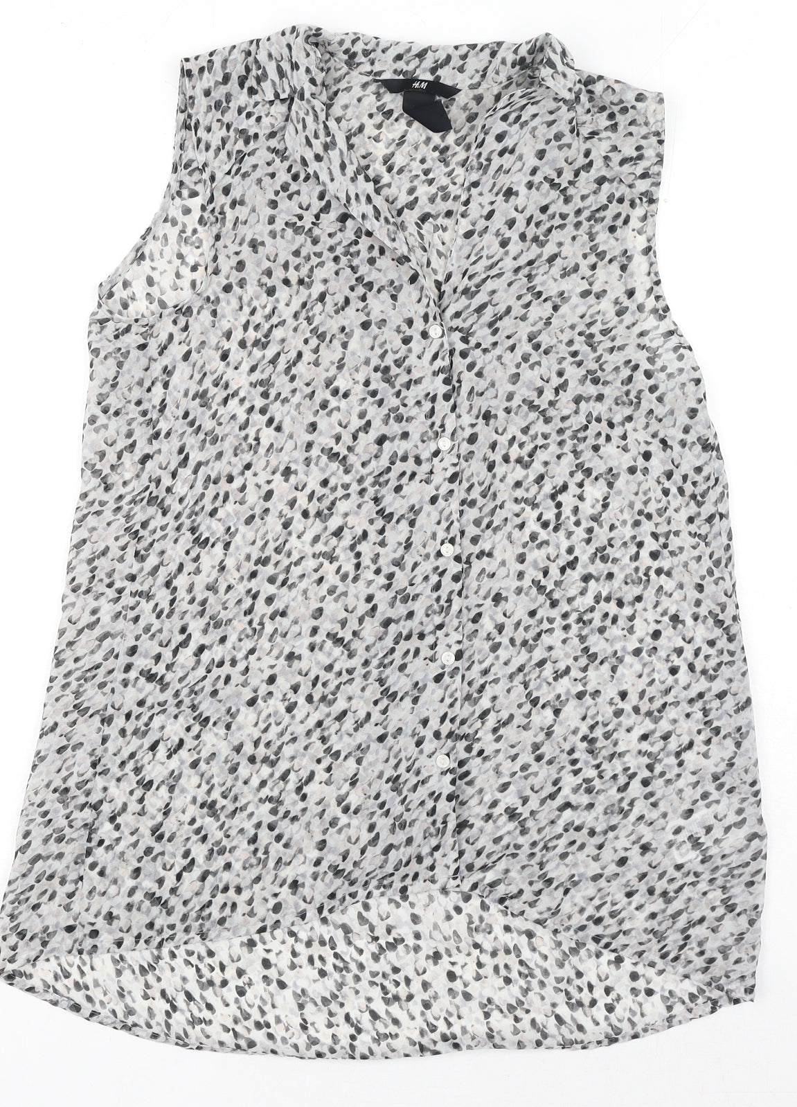 Womens UK Size 6 H&M Grey Basic Button-Up