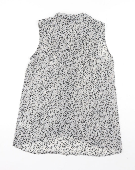 Womens UK Size 6 H&M Grey Basic Button-Up