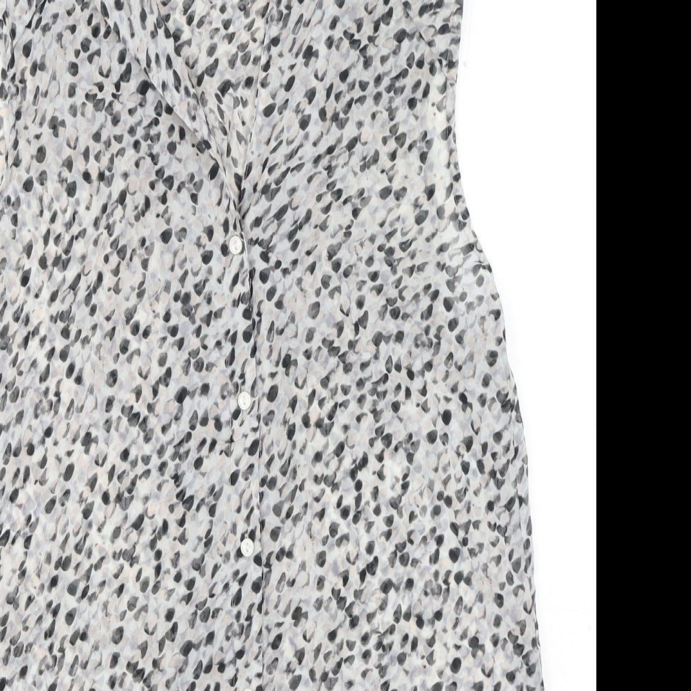 Womens UK Size 6 H&M Grey Basic Button-Up