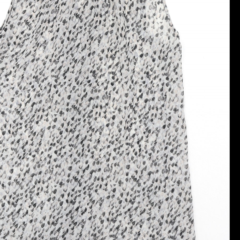 Womens UK Size 6 H&M Grey Basic Button-Up
