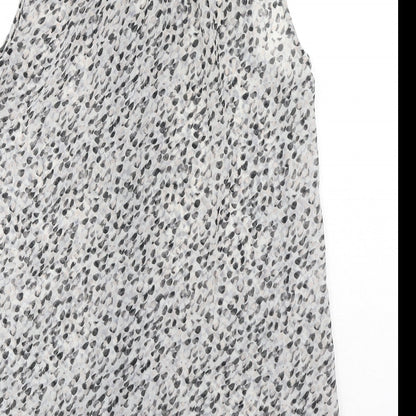 Womens UK Size 6 H&M Grey Basic Button-Up