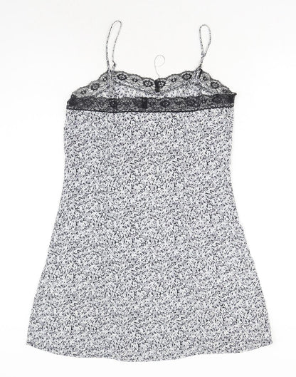 H&M Womens Blue Geometric Polyester Tank Dress Size 10 V-Neck Pullover