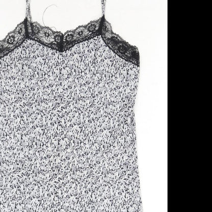 H&M Womens Blue Geometric Polyester Tank Dress Size 10 V-Neck Pullover