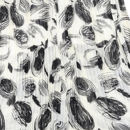 Marks and Spencer Womens Silver Geometric Polyester Pleated Skirt Size 16