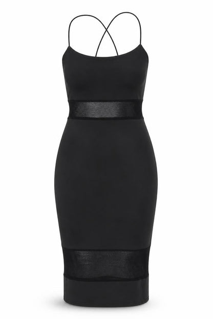 Missguided Womens Black Viscose Bodycon Size 10 Scoop Neck Pullover - Mesh Panels