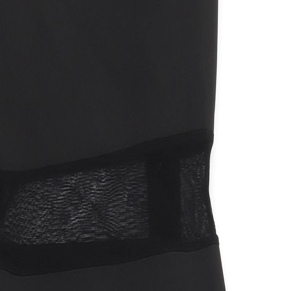 Missguided Womens Black Viscose Bodycon Size 10 Scoop Neck Pullover - Mesh Panels