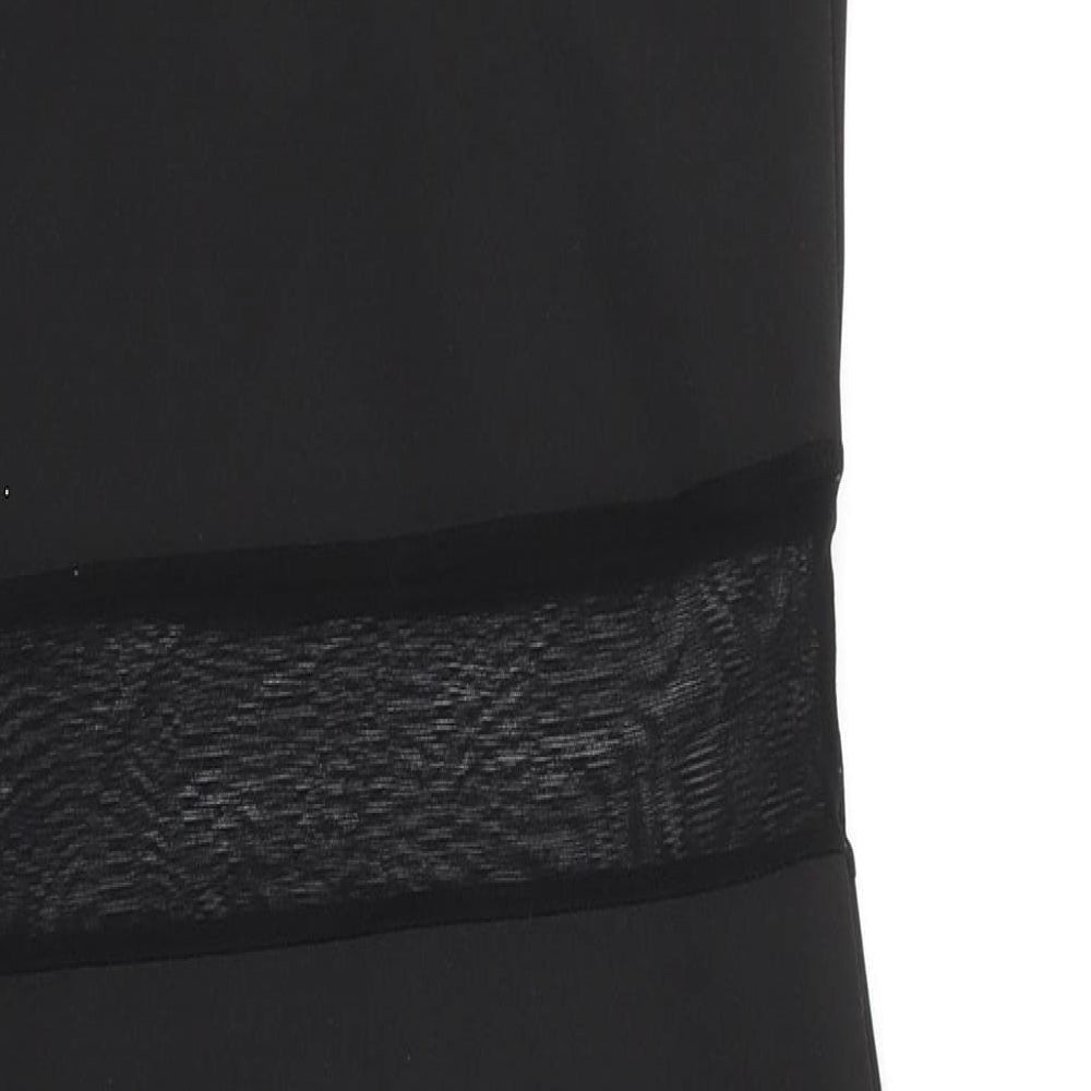 Missguided Womens Black Viscose Bodycon Size 10 Scoop Neck Pullover - Mesh Panels
