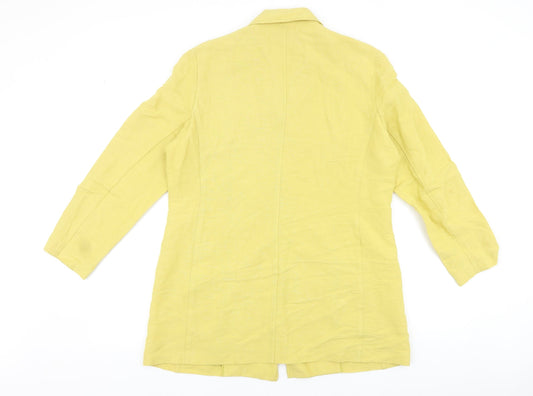 Womens UK Size 14 Monsoon Yellow Pea Coat