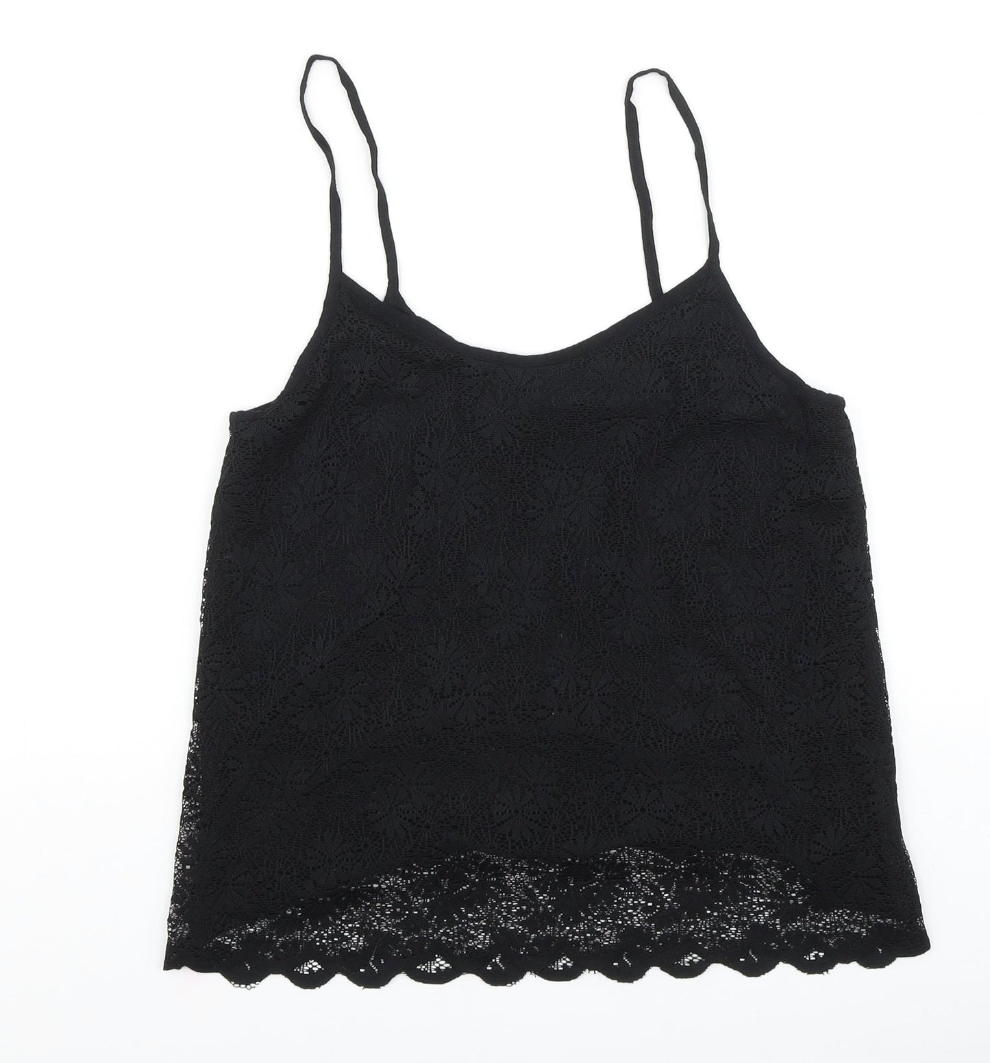 Womens UK Size 10 Topshop Black Basic Tank