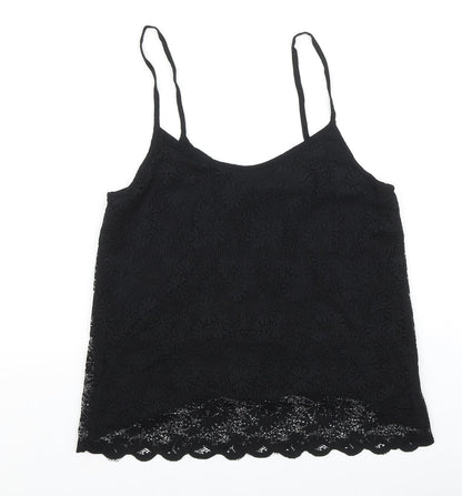 Womens UK Size 10 Topshop Black Basic Tank