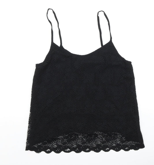 Womens UK Size 10 Topshop Black Basic Tank