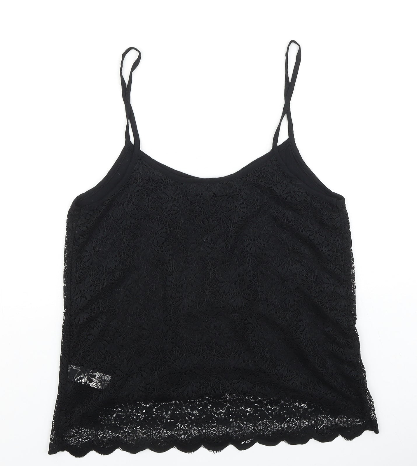 Womens UK Size 10 Topshop Black Basic Tank