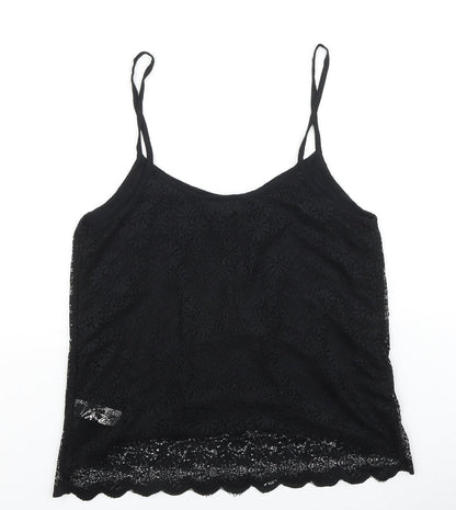 Womens UK Size 10 Topshop Black Basic Tank