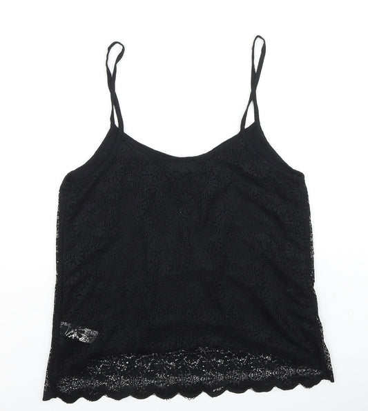 Womens UK Size 10 Topshop Black Basic Tank