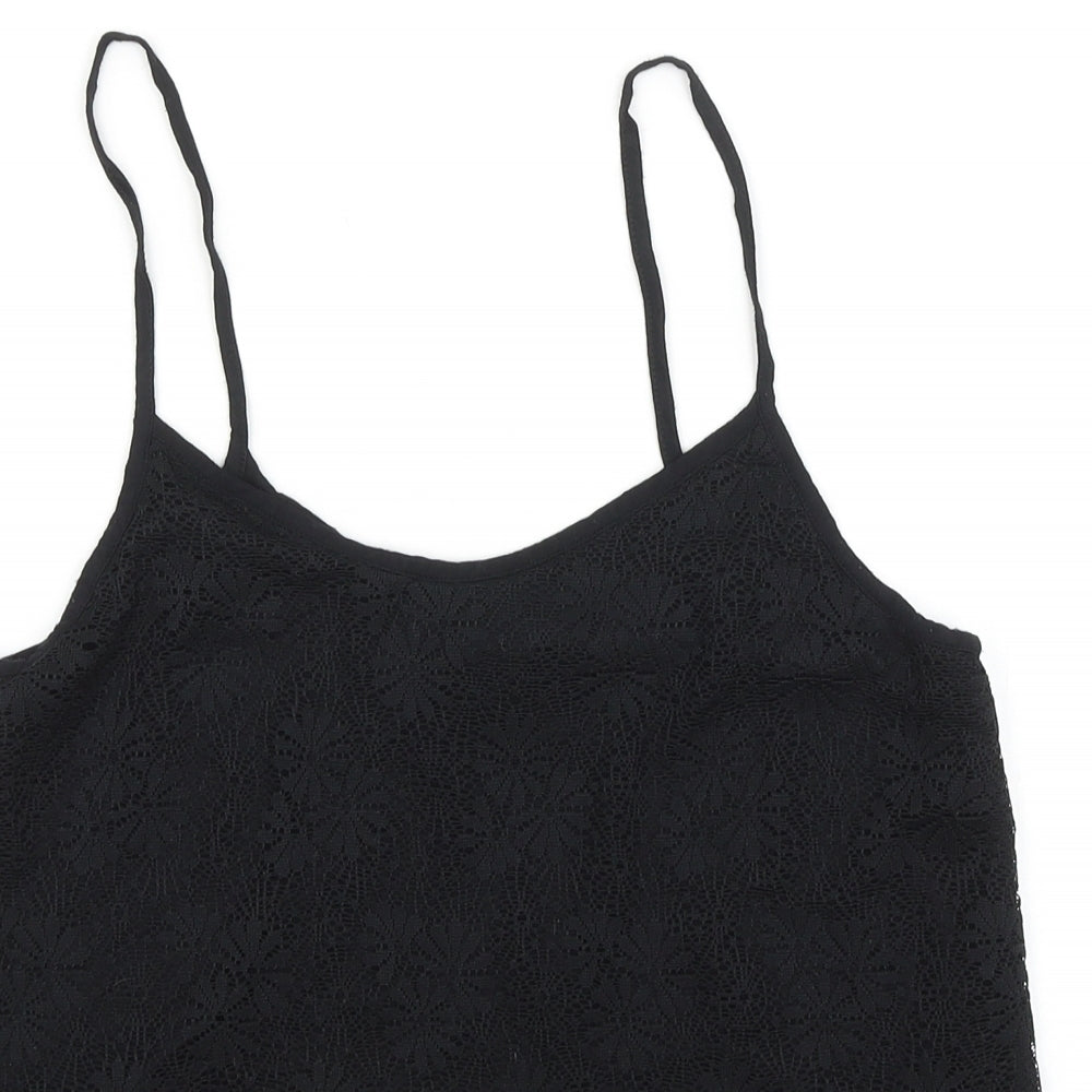 Womens UK Size 10 Topshop Black Basic Tank