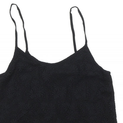 Womens UK Size 10 Topshop Black Basic Tank